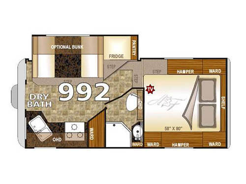 Floorplan - 2016 Northwood Arctic Fox Camper 992 Dry Bath