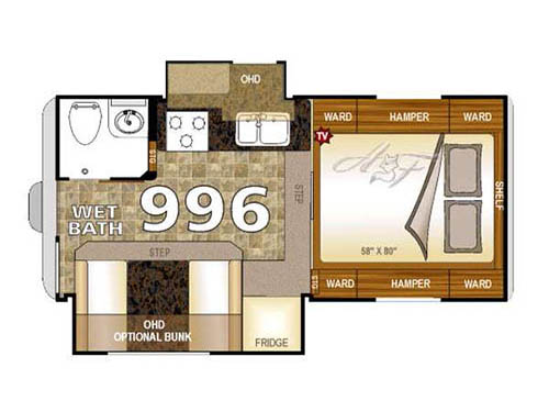 Floorplan - 2016 Northwood Arctic Fox Camper 996 Wet Bath