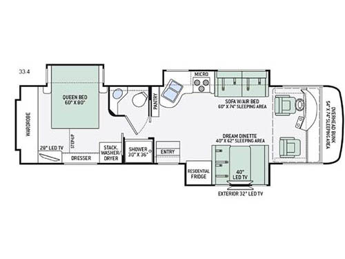 Floorplan - 2016 Thor Motor Coach Palazzo 33.4