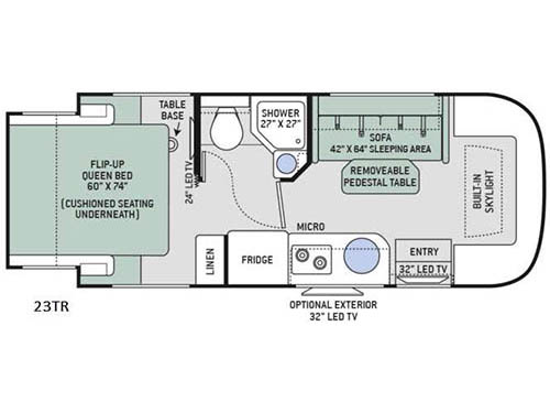 Floorplan - 2016 Thor Motor Coach Gemini 23TR