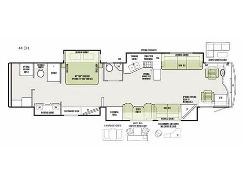 Floorplan - 2016 Tiffin Motorhomes Phaeton 44 OH