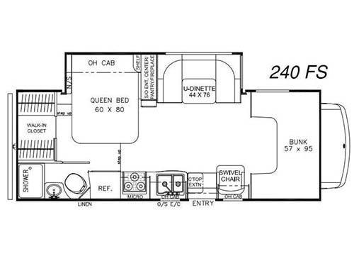 Floorplan - 2016 Coachmen RV Leprechaun 240FS Ford 450