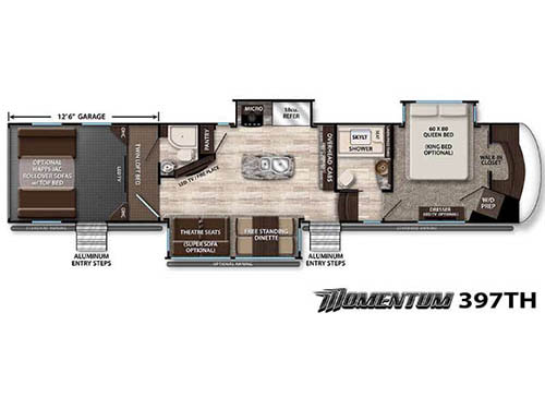 Floorplan - 2016 Grand Design Momentum 397TH