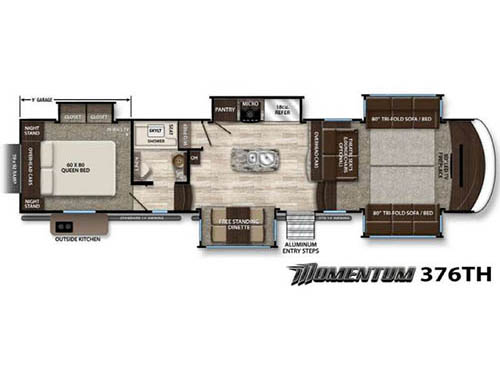 Floorplan - 2016 Grand Design Momentum 376TH
