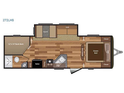 Floorplan - 2016 Keystone RV Hideout 272LHS