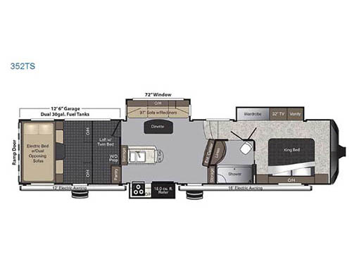 Floorplan - 2016 Keystone RV Raptor 352TS