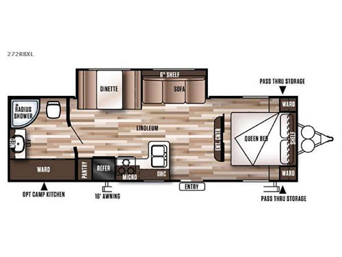 Wildwood X-Lite 272RBXL Floorplan