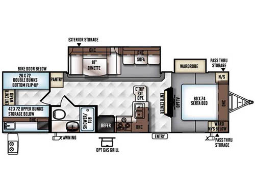 Floorplan - 2016 Forest River RV Rockwood Ultra Lite 2905WS