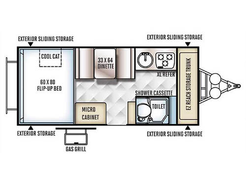 Floorplan - 2016 Forest River RV Flagstaff Hard Side High Wall Series 21DMHW
