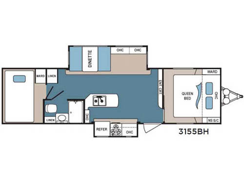 Floorplan - 2016 Dutchmen RV Denali Lite 3155BH