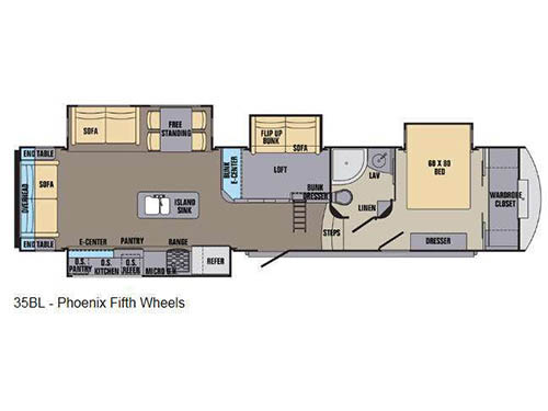 Floorplan - 2016 Shasta RVs Phoenix 35BL