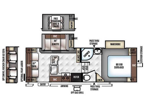 Floorplan - 2016 Forest River RV Flagstaff Super Lite 524RLWS