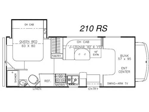 Floorplan - 2016 Coachmen RV Leprechaun 210RS Ford 450