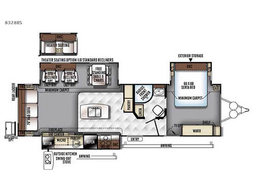 Floorplan - 2016 Forest River RV Rockwood Signature Ultra Lite 8328BH