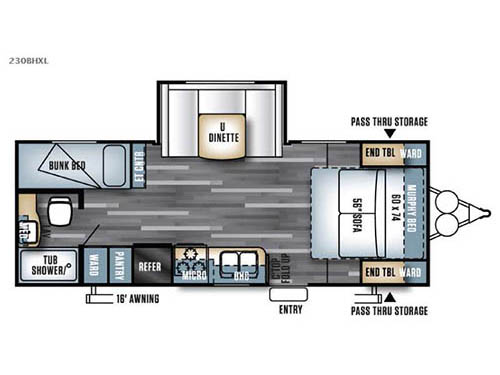 Floorplan - 2016 Forest River RV Salem Cruise Lite 230BHXL