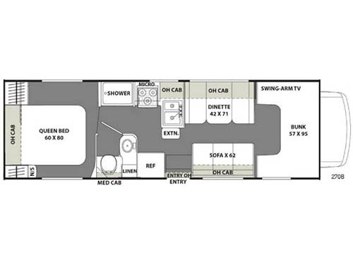 Freelander 27QB Ford 350 Floorplan