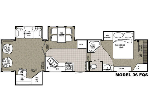 Floorplan - 2006 Gulf Stream RV Prairie Schooner 36 FQS