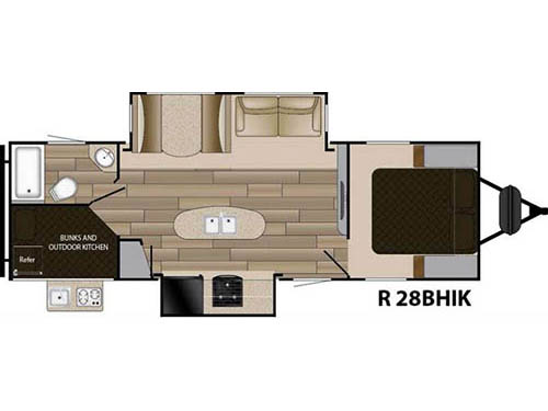 Floorplan - 2017 Cruiser Radiance Touring R-28BHIK