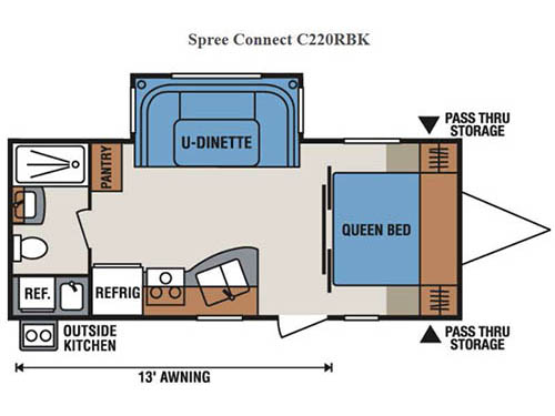 Floorplan - 2017 KZ Spree Connect C220RBK