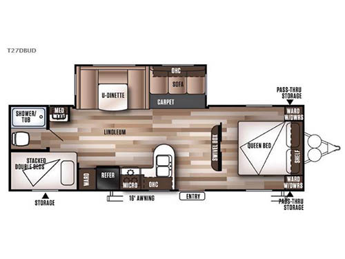 Floorplan - 2017 Forest River RV Wildwood 27DBUD