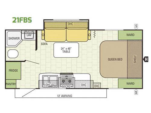 Floorplan - 2017 Starcraft Launch Ultra Lite 21FBS