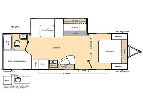 Floorplan - 2017 Coachmen RV Catalina 273DBS