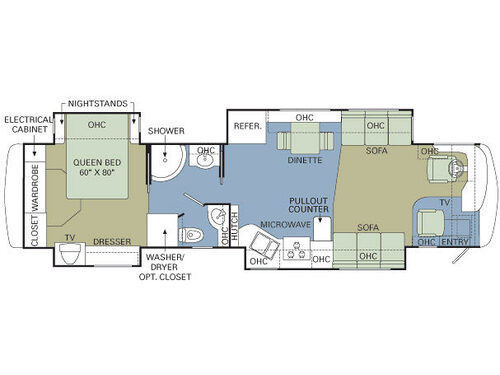 Floorplan - 2007 Holiday Rambler Endeavor 40 PDQ