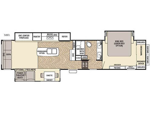 Floorplan - 2017 Forest River RV Cedar Creek Champagne Edition 38EL