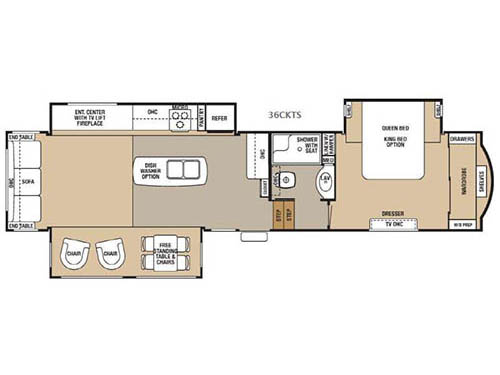 Floorplan - 2016 Forest River RV Cedar Creek Hathaway Edition 36CKTS