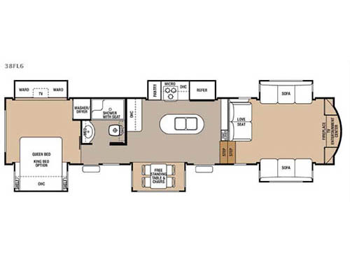 Floorplan - 2016 Forest River RV Cedar Creek Hathaway Edition 38FL6