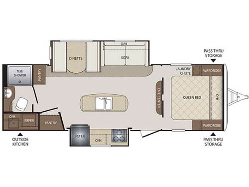 Floorplan - 2017 Keystone RV Bullet 265RBIWE