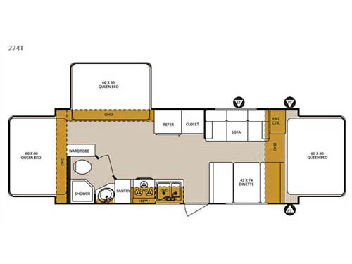 Floorplan - 2017 Forest River RV Surveyor 224T