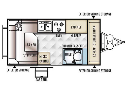 Rockwood Hard Side High Wall Series A194HW Floorplan