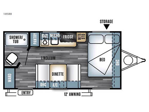 Floorplan - 2017 Forest River RV Salem Cruise Lite FS 185RB