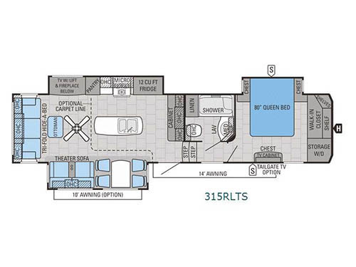 Floorplan - 2016 Jayco North Point 315RLTS