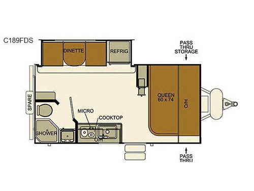 Floorplan - 2017 EverGreen RV I-Go Cloud Series C189FDS