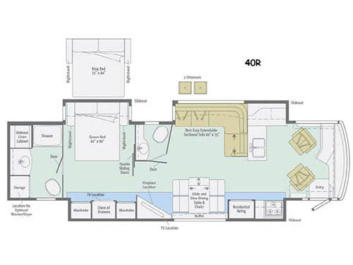 Floorplan - 2017 Winnebago Journey 40R