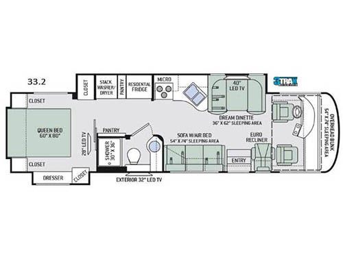 Floorplan - 2017 Thor Motor Coach Palazzo 33.2