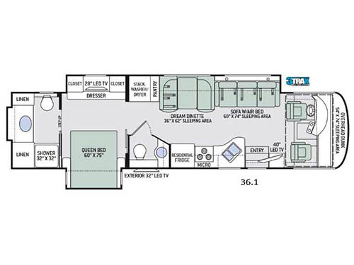 Floorplan - 2017 Thor Motor Coach Palazzo 36.1