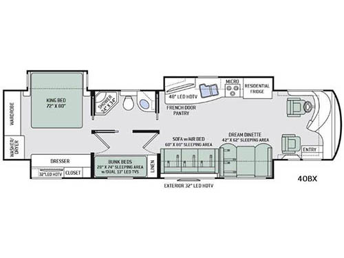 Floorplan - 2017 Thor Motor Coach Tuscany XTE 40BX