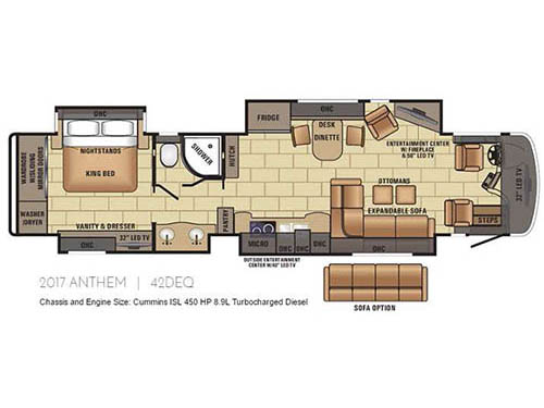 Floorplan - 2017 Entegra Coach Anthem 42DEQ