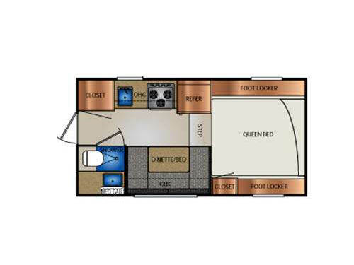 Floorplan - 2017 Travel Lite Truck Campers 890SBRX Series