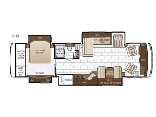 Floorplan - 2017 Newmar Ventana 3412