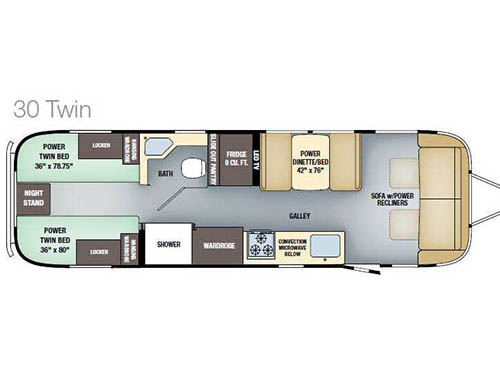 Floorplan - 2017 Airstream RV Classic 30 Twin
