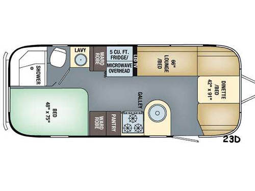 Floorplan - 2017 Airstream RV Flying Cloud 23D