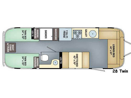 Floorplan - 2017 Airstream RV Flying Cloud 28 Twin