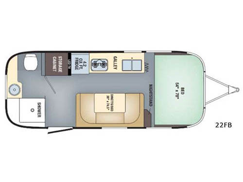 Floorplan - 2017 Airstream RV Sport 22FB