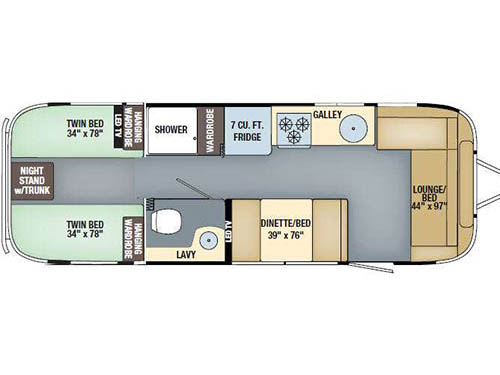 Floorplan - 2017 Airstream RV International Serenity 28 Twin