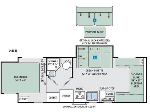Floorplan - 2017 Thor Motor Coach Four Winds Sprinter 24HL