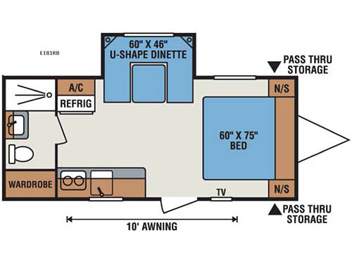 Floorplan - 2017 KZ Spree Escape E181RB